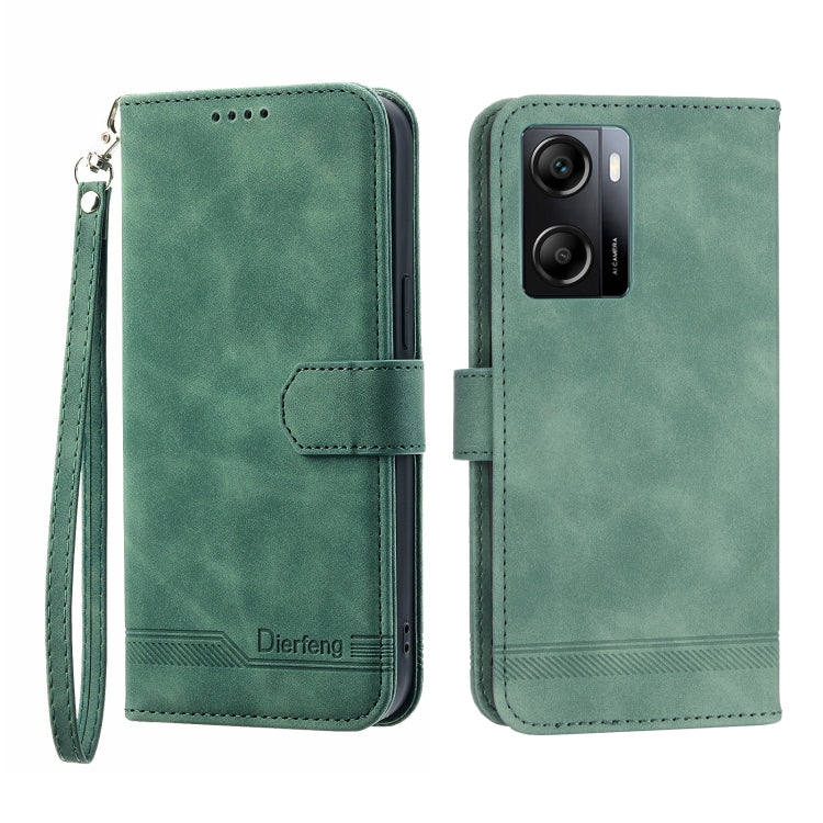 Dierfeng Dream Line TPU + Custodia per telefono in pelle PU, For OPPO A17, For OPPO A57 4G, For OPPO A57 5G, For OPPO Reno8