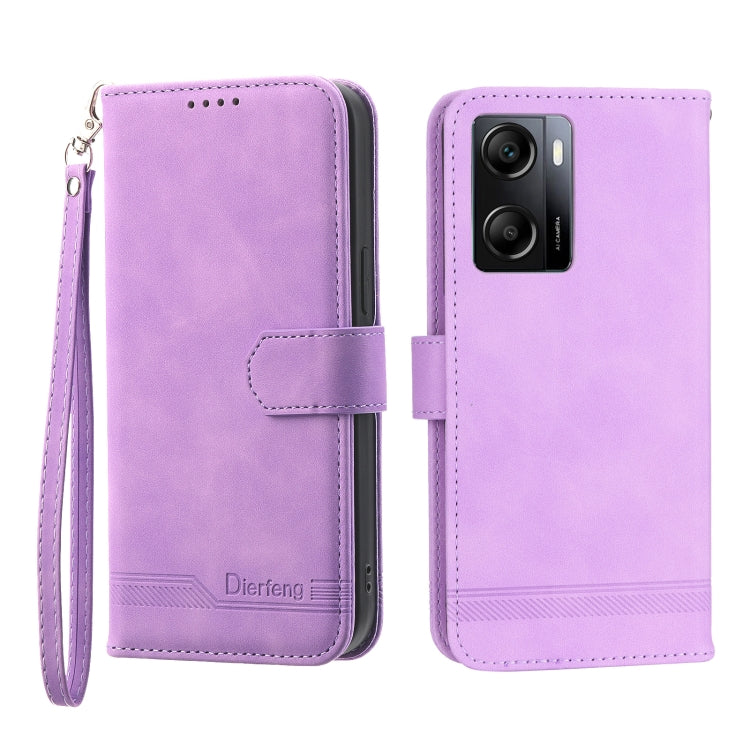 Dierfeng Dream Line TPU + Custodia per telefono in pelle PU, For OPPO A17, For OPPO A57 4G, For OPPO A57 5G, For OPPO Reno8