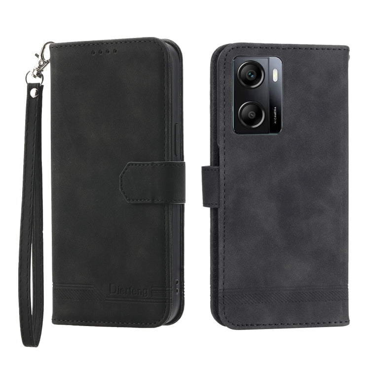 Dierfeng Dream Line TPU + Custodia per telefono in pelle PU, For OPPO A17, For OPPO A57 4G, For OPPO A57 5G, For OPPO Reno8