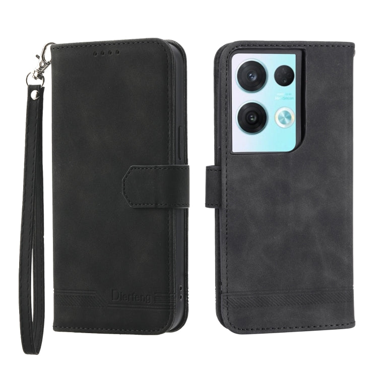 Dierfeng Dream Line TPU + Custodia per telefono in pelle PU, For OPPO A17, For OPPO A57 4G, For OPPO A57 5G, For OPPO Reno8
