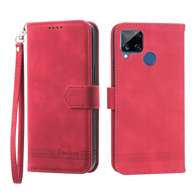 Dierfeng Dream Line TPU + Custodia per telefono in pelle PU, For OPPO Reno8 Pro, For Realme 9i, For Realme C12 / C15 / C25