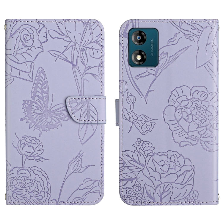 HT03 Cassa del telefono di cuoio di vibrazione impressa farfalla di sensibilità della pelle, For Motorola Moto E13 4G, For Motorola Edge+ 2023, For Motorola Moto G23 4G/G13 4G, For Motorola Moto G53 5G/G13/G23