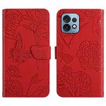 HT03 Cassa del telefono di cuoio di vibrazione impressa farfalla di sensibilità della pelle, For Motorola Moto E13 4G, For Motorola Edge+ 2023, For Motorola Moto G23 4G/G13 4G, For Motorola Moto G53 5G/G13/G23