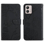 HT03 Cassa del telefono di cuoio di vibrazione impressa farfalla di sensibilità della pelle, For Motorola Moto E13 4G, For Motorola Edge+ 2023, For Motorola Moto G23 4G/G13 4G, For Motorola Moto G53 5G/G13/G23