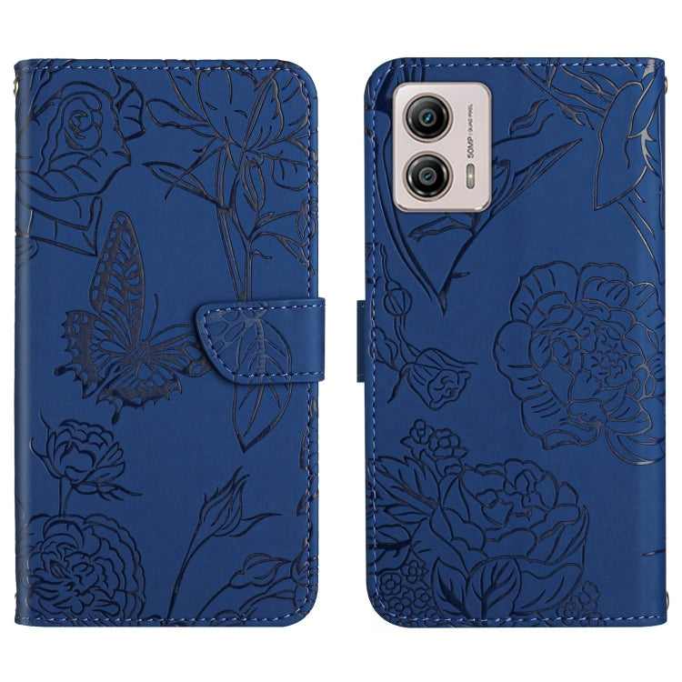 HT03 Cassa del telefono di cuoio di vibrazione impressa farfalla di sensibilità della pelle, For Motorola Moto E13 4G, For Motorola Edge+ 2023, For Motorola Moto G23 4G/G13 4G, For Motorola Moto G53 5G/G13/G23