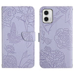 HT03 Cassa del telefono di cuoio di vibrazione impressa farfalla di sensibilità della pelle, For Motorola Moto G73 5G, For OPPO A58 5G/A78 5G, For OPPO Reno8 T 4G, For TCL 40 SE