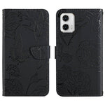 HT03 Cassa del telefono di cuoio di vibrazione impressa farfalla di sensibilità della pelle, For Motorola Moto G73 5G, For OPPO A58 5G/A78 5G, For OPPO Reno8 T 4G, For TCL 40 SE