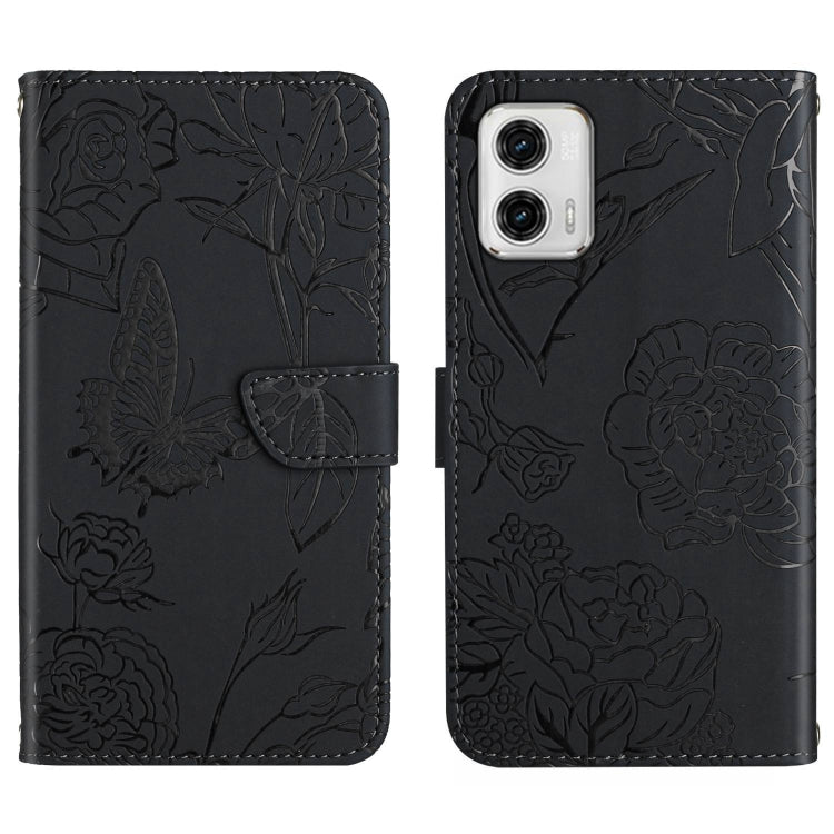 HT03 Cassa del telefono di cuoio di vibrazione impressa farfalla di sensibilità della pelle, For Motorola Moto G73 5G, For OPPO A58 5G/A78 5G, For OPPO Reno8 T 4G, For TCL 40 SE