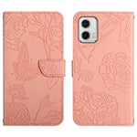 HT03 Cassa del telefono di cuoio di vibrazione impressa farfalla di sensibilità della pelle, For Motorola Moto G73 5G, For OPPO A58 5G/A78 5G, For OPPO Reno8 T 4G, For TCL 40 SE