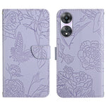 HT03 Cassa del telefono di cuoio di vibrazione impressa farfalla di sensibilità della pelle, For Motorola Moto G73 5G, For OPPO A58 5G/A78 5G, For OPPO Reno8 T 4G, For TCL 40 SE