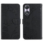 HT03 Cassa del telefono di cuoio di vibrazione impressa farfalla di sensibilità della pelle, For Motorola Moto G73 5G, For OPPO A58 5G/A78 5G, For OPPO Reno8 T 4G, For TCL 40 SE