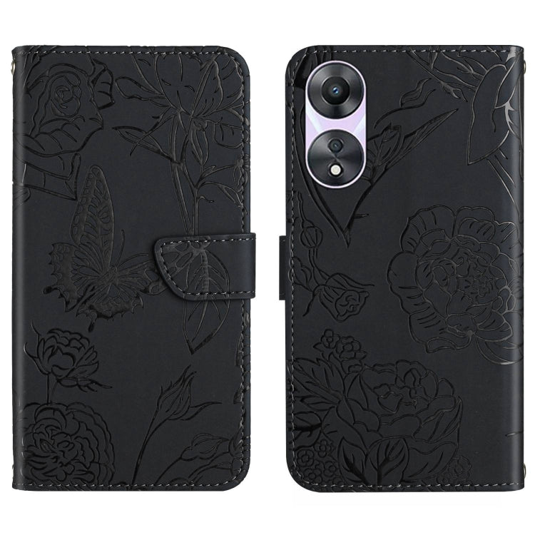 HT03 Cassa del telefono di cuoio di vibrazione impressa farfalla di sensibilità della pelle, For Motorola Moto G73 5G, For OPPO A58 5G/A78 5G, For OPPO Reno8 T 4G, For TCL 40 SE