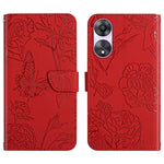 HT03 Cassa del telefono di cuoio di vibrazione impressa farfalla di sensibilità della pelle, For Motorola Moto G73 5G, For OPPO A58 5G/A78 5G, For OPPO Reno8 T 4G, For TCL 40 SE