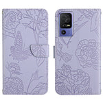 HT03 Cassa del telefono di cuoio di vibrazione impressa farfalla di sensibilità della pelle, For Motorola Moto G73 5G, For OPPO A58 5G/A78 5G, For OPPO Reno8 T 4G, For TCL 40 SE