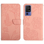 HT03 Cassa del telefono di cuoio di vibrazione impressa farfalla di sensibilità della pelle, For Motorola Moto G73 5G, For OPPO A58 5G/A78 5G, For OPPO Reno8 T 4G, For TCL 40 SE