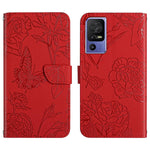 HT03 Cassa del telefono di cuoio di vibrazione impressa farfalla di sensibilità della pelle, For Motorola Moto G73 5G, For OPPO A58 5G/A78 5G, For OPPO Reno8 T 4G, For TCL 40 SE