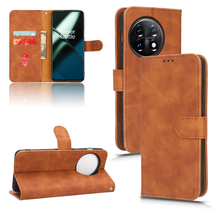 Custodia per telefono in pelle con vibrazione magnetica Skin Feel, For OnePlus 11