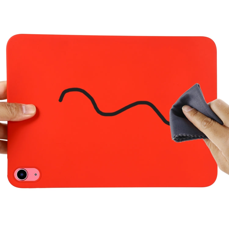 Custodia per tablet a copertura totale antigoccia in silicone liquido tinta unita, For iPad 10th Gen 10.9 2022