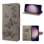 Custodia per cellulare in pelle flip orizzontale goffrata farfalla, For Google Pixel 7a, For Samsung Galaxy S23 5G, For Samsung Galaxy S23+ 5G