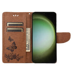 Custodia per cellulare in pelle flip orizzontale goffrata farfalla, For Samsung Galaxy S23 Ultra 5G