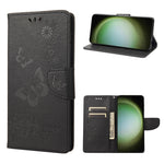 Custodia per cellulare in pelle flip orizzontale goffrata farfalla, For Samsung Galaxy S23 Ultra 5G