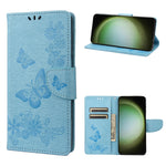 Custodia per cellulare in pelle flip orizzontale goffrata farfalla, For Samsung Galaxy S23 Ultra 5G
