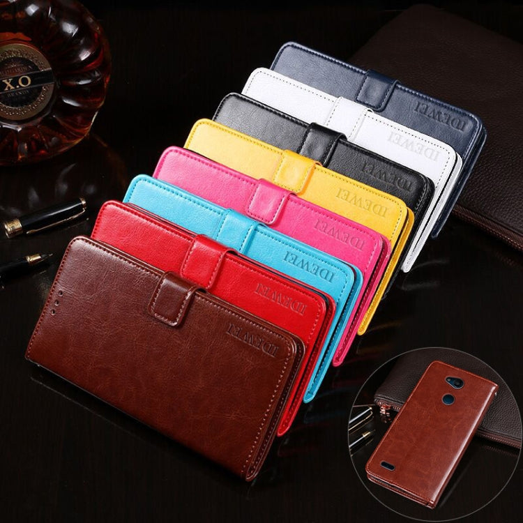 idewei Custodia in pelle a vibrazione orizzontale Crazy Horse Texture con supporto e slot per carte e portafoglio, For LG X power3