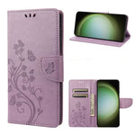 Custodia per cellulare in pelle con motivo floreale a farfalla, For Samsung Galaxy S23 Ultra 5G
