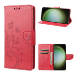 Custodia per cellulare in pelle con motivo floreale a farfalla, For Samsung Galaxy S23 Ultra 5G