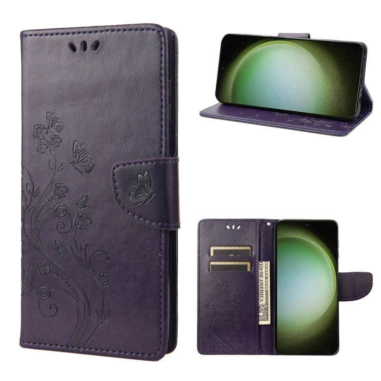 Custodia per cellulare in pelle con motivo floreale a farfalla, For Samsung Galaxy S23 Ultra 5G