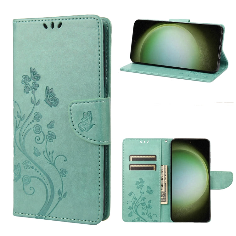 Custodia per cellulare in pelle con motivo floreale a farfalla, For Samsung Galaxy S23 Ultra 5G