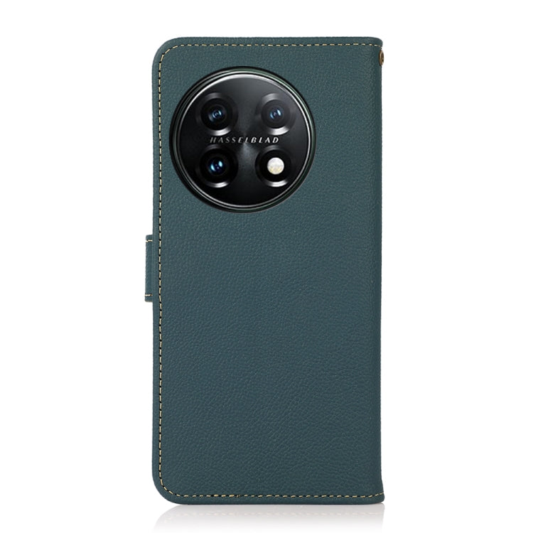 Custodia per telefono in vera pelle KHAZNEH Custer Texture RFID, For OnePlus 11