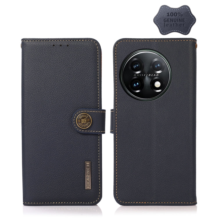 Custodia per telefono in vera pelle KHAZNEH Custer Texture RFID, For OnePlus 11