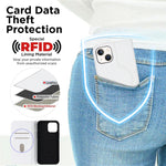 Custodia per telefono in pelle a portafoglio antifurto Rhombic MagSafe RFID, For iPhone 14, For iPhone 14 Plus, For iPhone 14 Pro