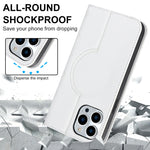 Custodia per telefono in pelle a portafoglio antifurto Rhombic MagSafe RFID, For iPhone 12 / 12 Pro, For iPhone 12 Pro Max
