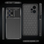 Custodia per telefono in TPU antiurto con struttura in fibra di carbonio, For Xiaomi Redmi Note 12 Global/Poco X5