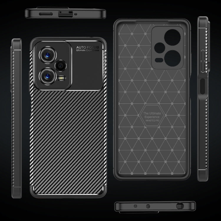 Custodia per telefono in TPU antiurto con struttura in fibra di carbonio, For Xiaomi Redmi Note 12 Global/Poco X5