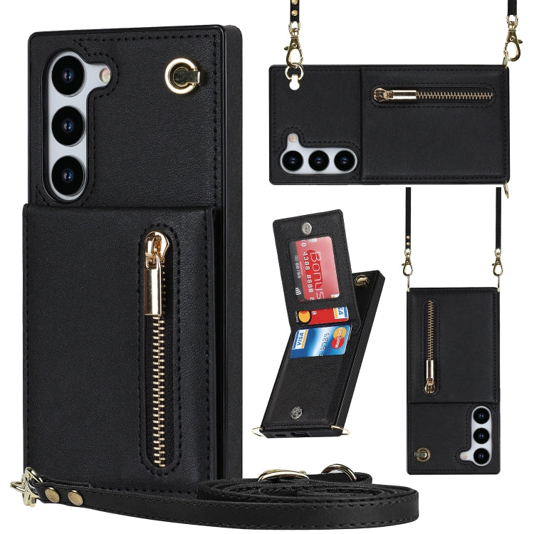 Custodia con cover posteriore in TPU + PU quadrata con cerniera a tracolla, For Samsung Galaxy S23 5G, For Samsung Galaxy S23+ 5G, For Samsung Galaxy S23 Ultra 5G
