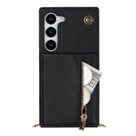 Custodia con cover posteriore in TPU + PU quadrata con cerniera a tracolla, For Samsung Galaxy S23 5G, For Samsung Galaxy S23+ 5G, For Samsung Galaxy S23 Ultra 5G