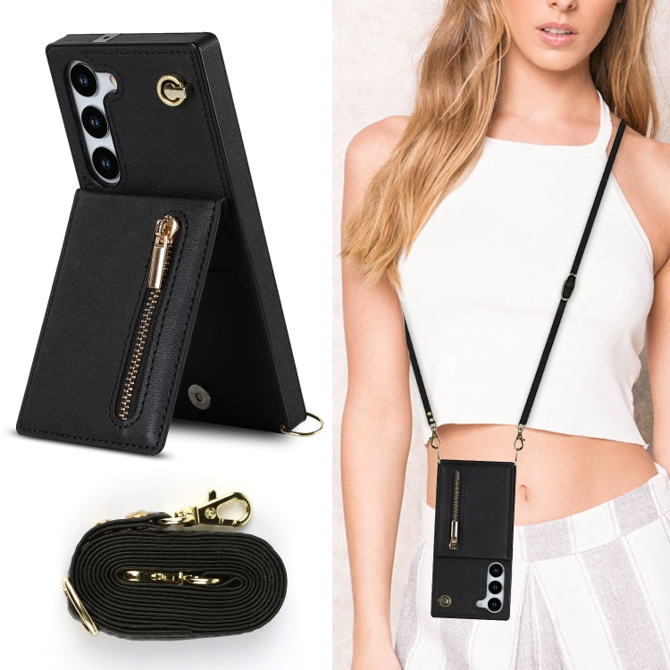 Custodia con cover posteriore in TPU + PU quadrata con cerniera a tracolla, For Samsung Galaxy S23 5G, For Samsung Galaxy S23+ 5G, For Samsung Galaxy S23 Ultra 5G
