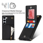 Custodia con cover posteriore in TPU + PU quadrata con cerniera a tracolla, For Samsung Galaxy S23 5G, For Samsung Galaxy S23+ 5G, For Samsung Galaxy S23 Ultra 5G