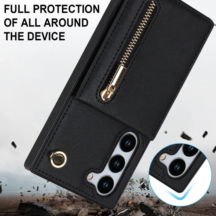 Custodia con cover posteriore in TPU + PU quadrata con cerniera a tracolla, For Samsung Galaxy S23 5G, For Samsung Galaxy S23+ 5G, For Samsung Galaxy S23 Ultra 5G