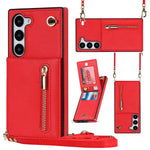 Custodia con cover posteriore in TPU + PU quadrata con cerniera a tracolla, For Samsung Galaxy S23 5G, For Samsung Galaxy S23+ 5G, For Samsung Galaxy S23 Ultra 5G