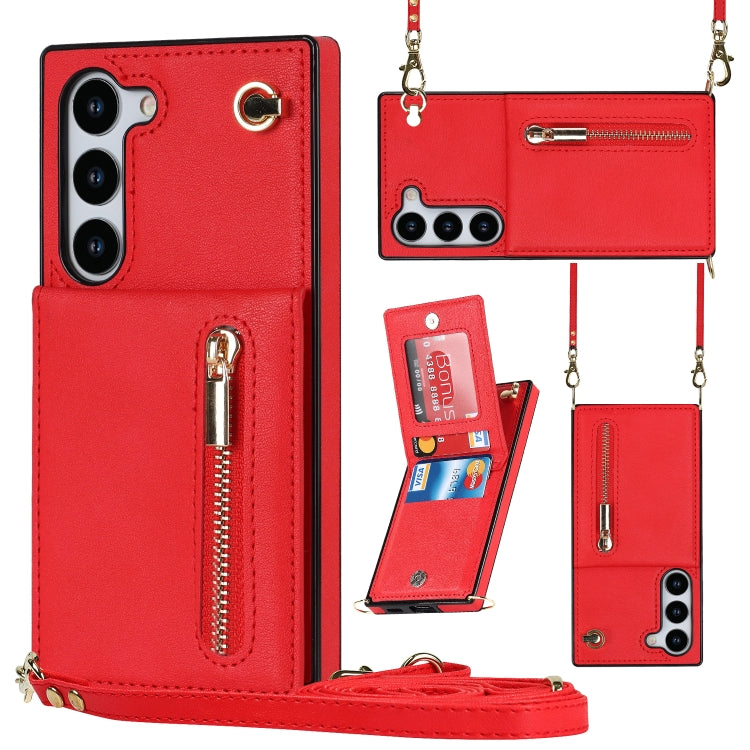 Custodia con cover posteriore in TPU + PU quadrata con cerniera a tracolla, For Samsung Galaxy S23 5G, For Samsung Galaxy S23+ 5G, For Samsung Galaxy S23 Ultra 5G