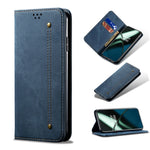 Custodia per telefono in pelle Flip Texture denim, For OnePlus 11, For OnePlus 11R, For OnePlus Ace 2 5G, For vivo iQOO 11, For Samsung Galaxy A54 5G