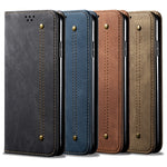 Custodia per telefono in pelle Flip Texture denim, For OnePlus 11, For OnePlus 11R, For OnePlus Ace 2 5G, For vivo iQOO 11, For Samsung Galaxy A54 5G
