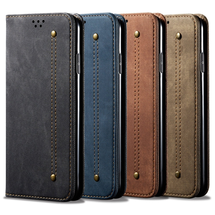Custodia per telefono in pelle Flip Texture denim, For OnePlus 11, For OnePlus 11R, For OnePlus Ace 2 5G, For vivo iQOO 11, For Samsung Galaxy A54 5G