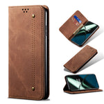 Custodia per telefono in pelle Flip Texture denim, For OnePlus 11, For OnePlus 11R, For OnePlus Ace 2 5G, For vivo iQOO 11, For Samsung Galaxy A54 5G
