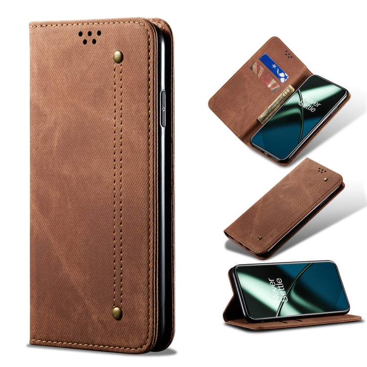 Custodia per telefono in pelle Flip Texture denim, For OnePlus 11, For OnePlus 11R, For OnePlus Ace 2 5G, For vivo iQOO 11, For Samsung Galaxy A54 5G
