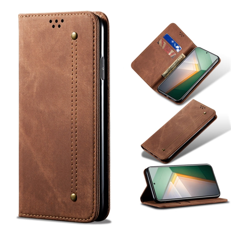 Custodia per telefono in pelle Flip Texture denim, For OnePlus 11, For OnePlus 11R, For OnePlus Ace 2 5G, For vivo iQOO 11, For Samsung Galaxy A54 5G